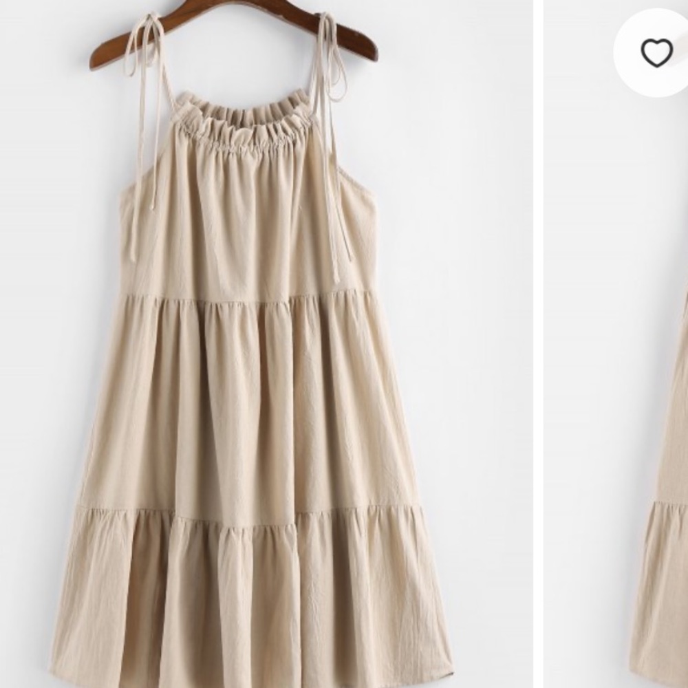 ZAFUL Tie Strap Frilled Tiered Cami Dress